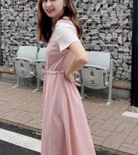 法式桔梗裙子女装收腰显瘦智熏裙胖mm中长款...