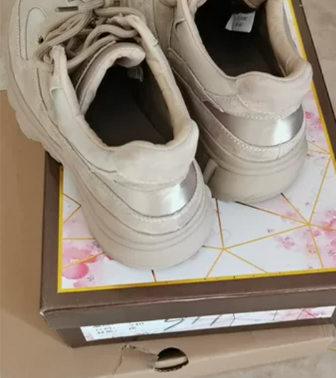 全新 ,老爹鞋休闲运动鞋,真皮配布,内里加...