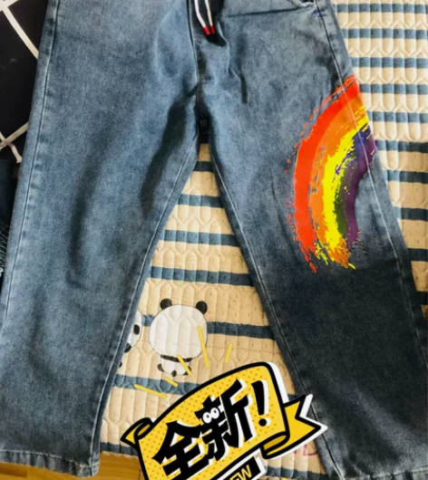 出一条全新男女都可以穿的的ins裤子港风印...