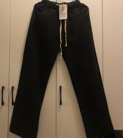 休闲直筒裤子春秋复古潮牌运动抽绳宽松垂感阔...