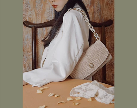 热卖 复古vintage褶皱金属珍珠装饰手...