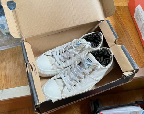 converse匡威白色帆布鞋 37.5正...