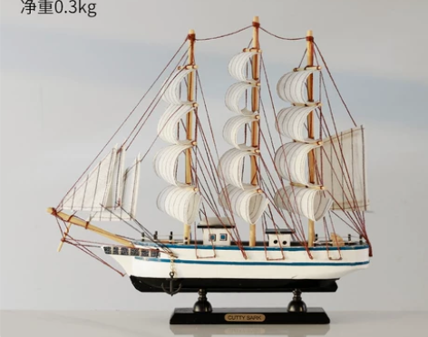 一帆风顺帆船模型摆件创意个性家居玄关卧室酒...
