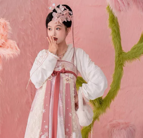 七月夕汉服 绒绒全新大全套s码含飘带 吊牌...