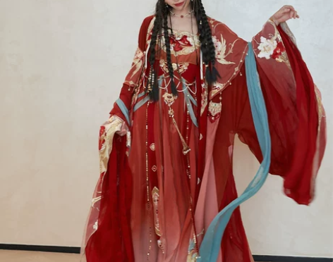 汉服十三余小豆蔻儿[鸾凤瑶台]珍珠头纱桑蚕...