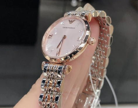 Armani阿玛尼手表女满天星淡粉色精致小...