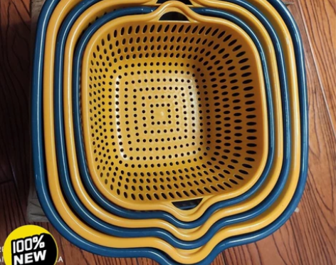 亏成本包邮双层塑料沥水篮洗菜盆6件套多功能...