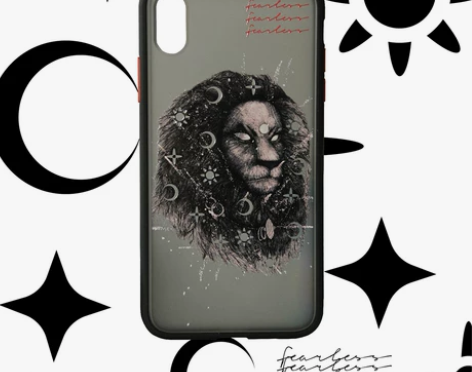 郑梅杰设计烟火狮潮流黑色适用苹果iPhon...