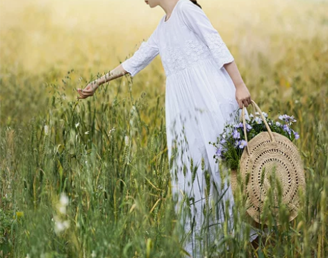 忆旧白栀白色连衣裙女初秋2022年新