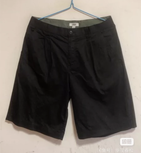 森马男士175码黑色阔腿运动休闲短裤热裤夏...