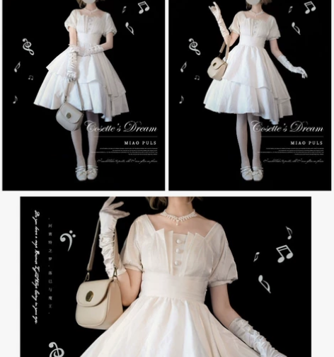 {珂赛特之梦} M码*白色缎面款*原创lo...