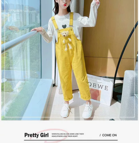 女童牛仔裤背带裤,全新未拆封,江浙沪包邮,...