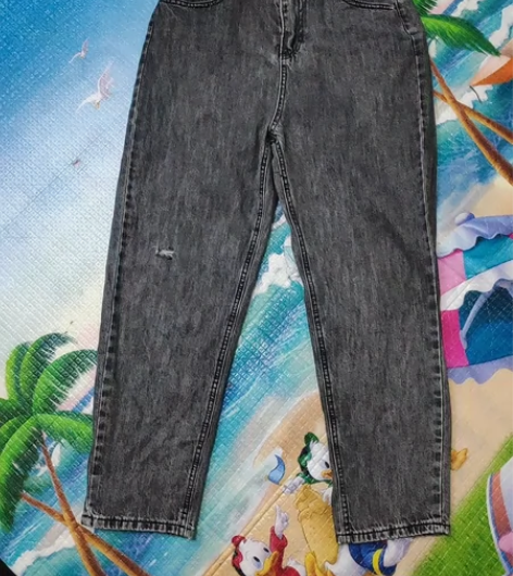 纯棉破洞休闲牛仔裤男女L码腰围70～76裤...