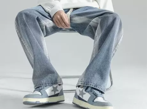 复古渐变牛仔裤男秋冬水洗潮流修身弹力休闲宽...