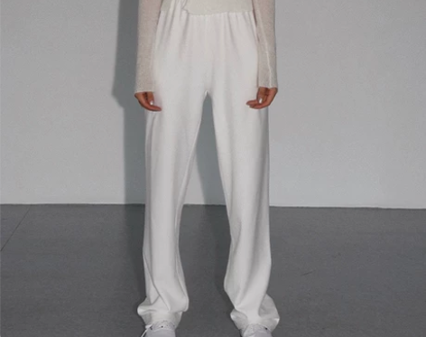 aolol 垂顺舒适穿出时髦感高腰显瘦长运...