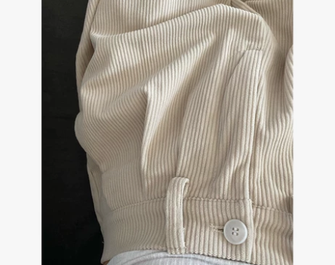 条绒高腰休闲裤女直筒宽松哈伦裤2021秋冬...