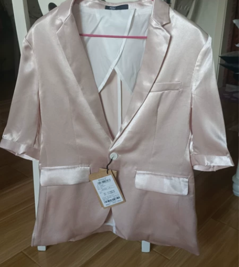 全新品立男士夏季五分袖粉色休闲西装180/...