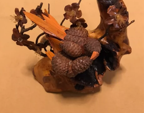 创汇时期手工木雕摆件，全品！高16宽17公...