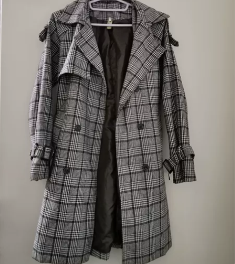 千鸟格格纹风衣女中长款气质风衣外套 经典版...