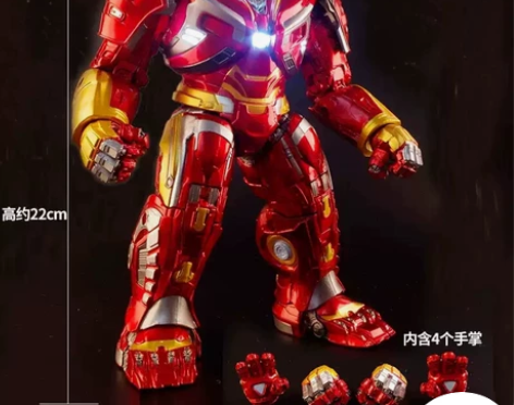 漫威正版8寸发光反浩克装甲模型玩具复仇者联...