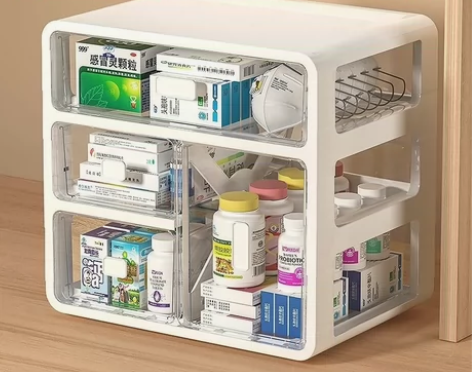 【全新包邮出】医*药*箱多层大容量透明抽屉...