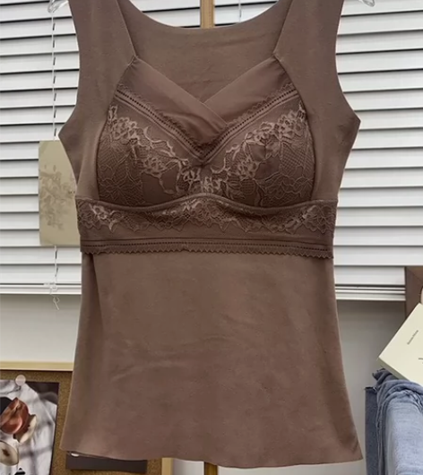 德绒无痕保暖背心女士内衣 带胸垫 全新 舒...