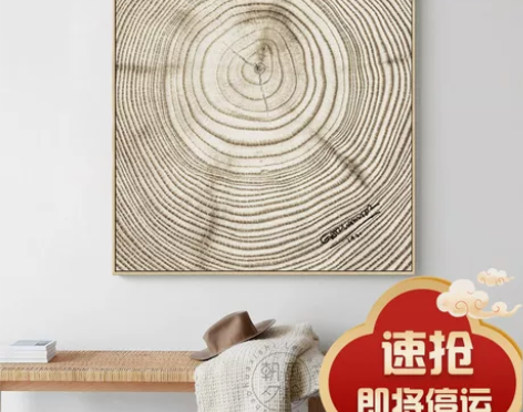 百年孤独 北欧现代简约大树年轮木纹抽象装饰...
