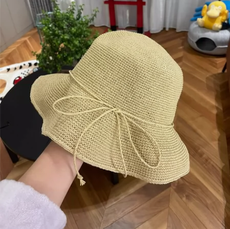 出口日本女士草帽 米色M码。是有质感的一顶...