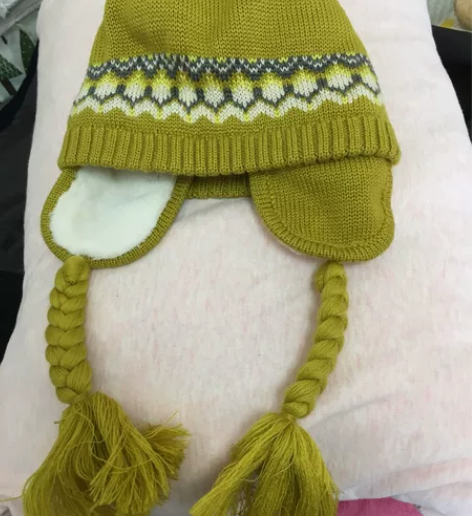 三木比迪加绒帽子女宝小辫子装饰雷锋帽圣宝度...