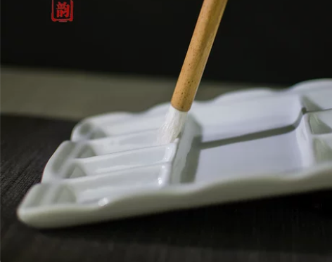 调色盘 国画调色盘调色碟景德镇陶瓷颜料盘水...