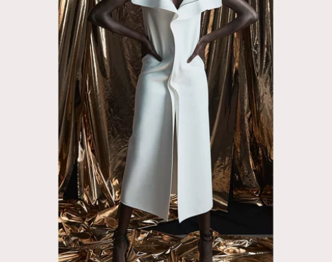 极简设计师小众高级感一片式连衣裙夏白色气质...