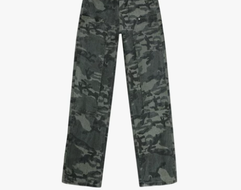 大码女装胖妹妹美式迷彩裤嘻哈街舞宽松阔腿工...