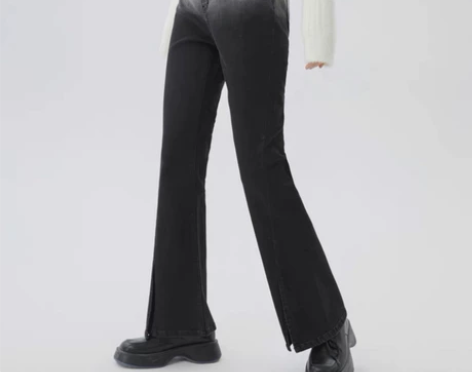 渐变开叉牛仔裤 三福实体店入手 s码穿过一...