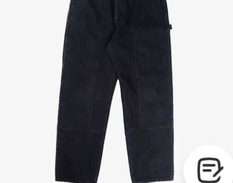 NECY 重磅水洗做旧黑色直筒牛仔裤女街头...