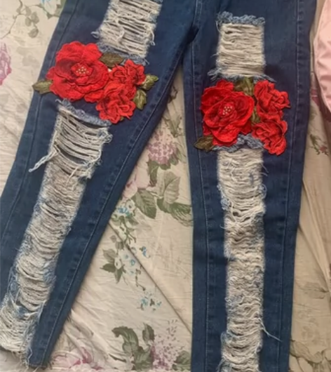 全新M码重工牛仔裤.这个裤子版型很好.穿上...