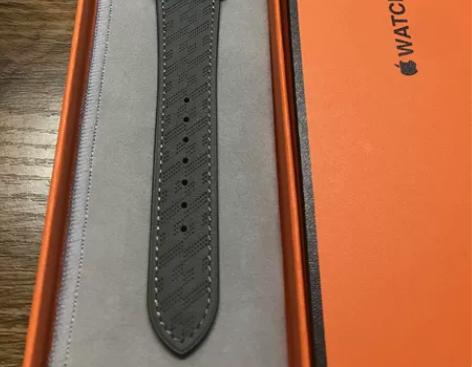 爱马仕表带，苹果手表带，深灰绿色（新款微孔...