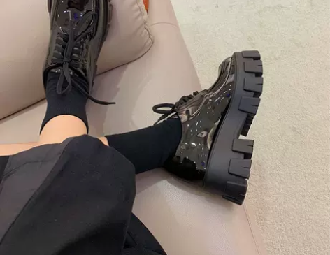 刘雯同款小皮鞋女2022新款jk英伦风厚底...