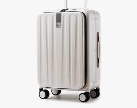 汉客铝框前开盖登机行李箱女20寸侧开旅行密...