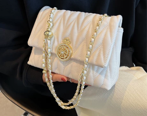 菱格绣线包包女包秋冬2022新款韩系爆款链...