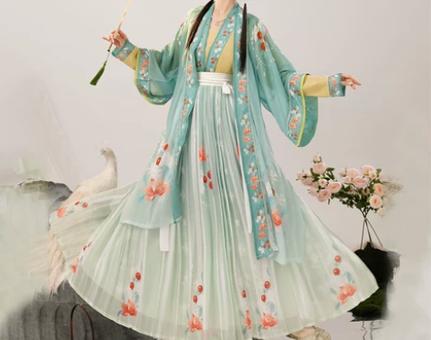 劲合汉服女中国风【半城桃色】宋制长褙子对襟...