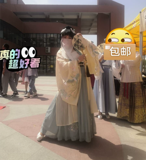 劲合夫诸原创汉服夫诸绣花单件米黄色大袖衫 ...