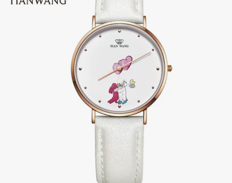 天王表抱抱系列皮带石英女表生日礼物送女友3...