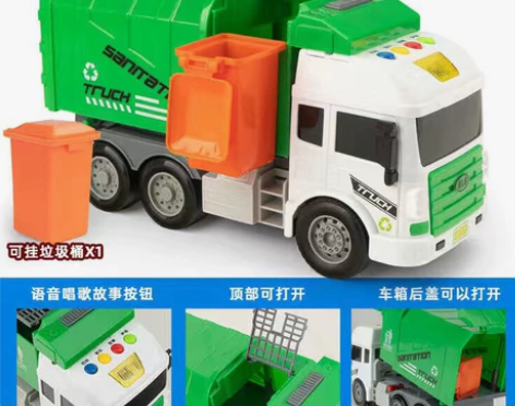 【全新包邮】儿童垃圾车垃圾分类玩具惯性环卫车大号男孩玩具车宝...