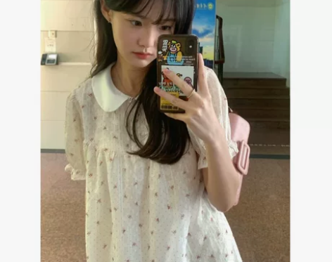 法式甜美碎花连衣裙女2022年夏季新款娃娃...