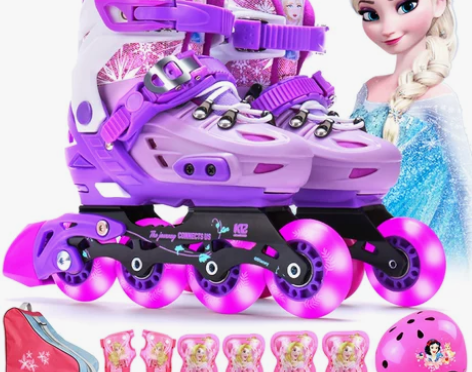 【55盛典价】迪士尼专业平花轮滑鞋儿童全套...