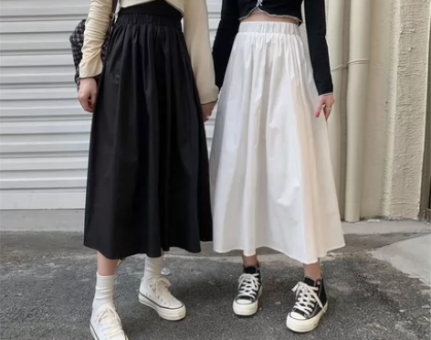 春秋韩版新款高腰显瘦中长款chic工装风A...