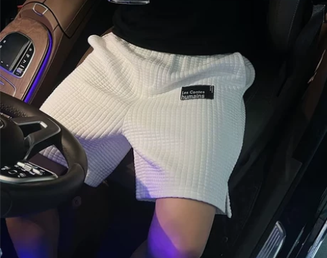 批发价华夫格短裤男夏季潮流宽松休闲五分裤男...
