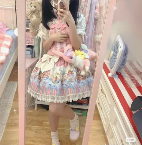 出姜饼屋原创日系Lolita甜妹可爱夏印花...