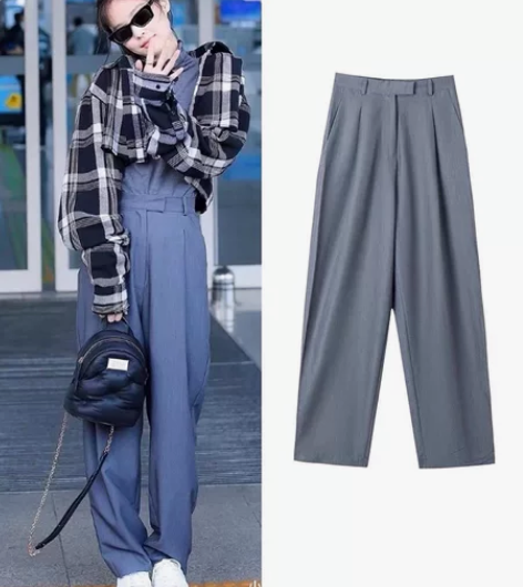 2022秋季款「Jennie同款高腰直筒休...