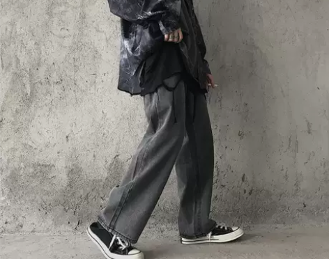 秋季韩版ins老爹牛仔裤原宿风宽松复古怀旧...